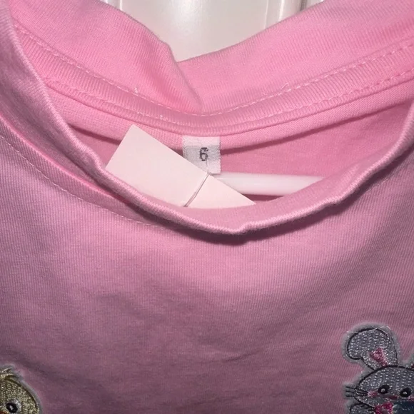Lola + The Boys Pink Kids T-Shirt with Easter Patches - Picture 3 of 5